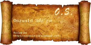 Oszvald Sára névjegykártya